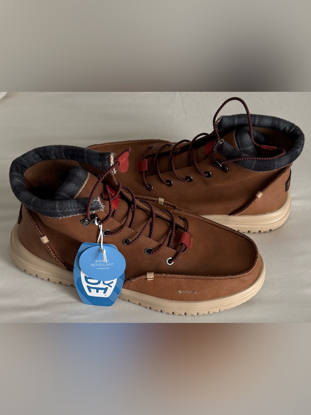 Hey Dude Classic Brown Chukka Boots elastic lace up Men’s 12 New with tags